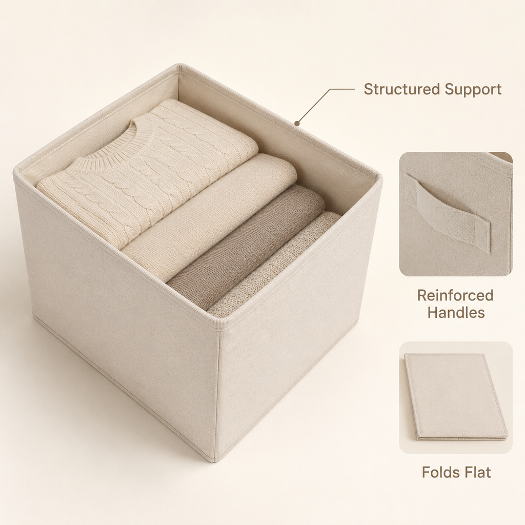 LumaFold Structured Fabric Storage Bin