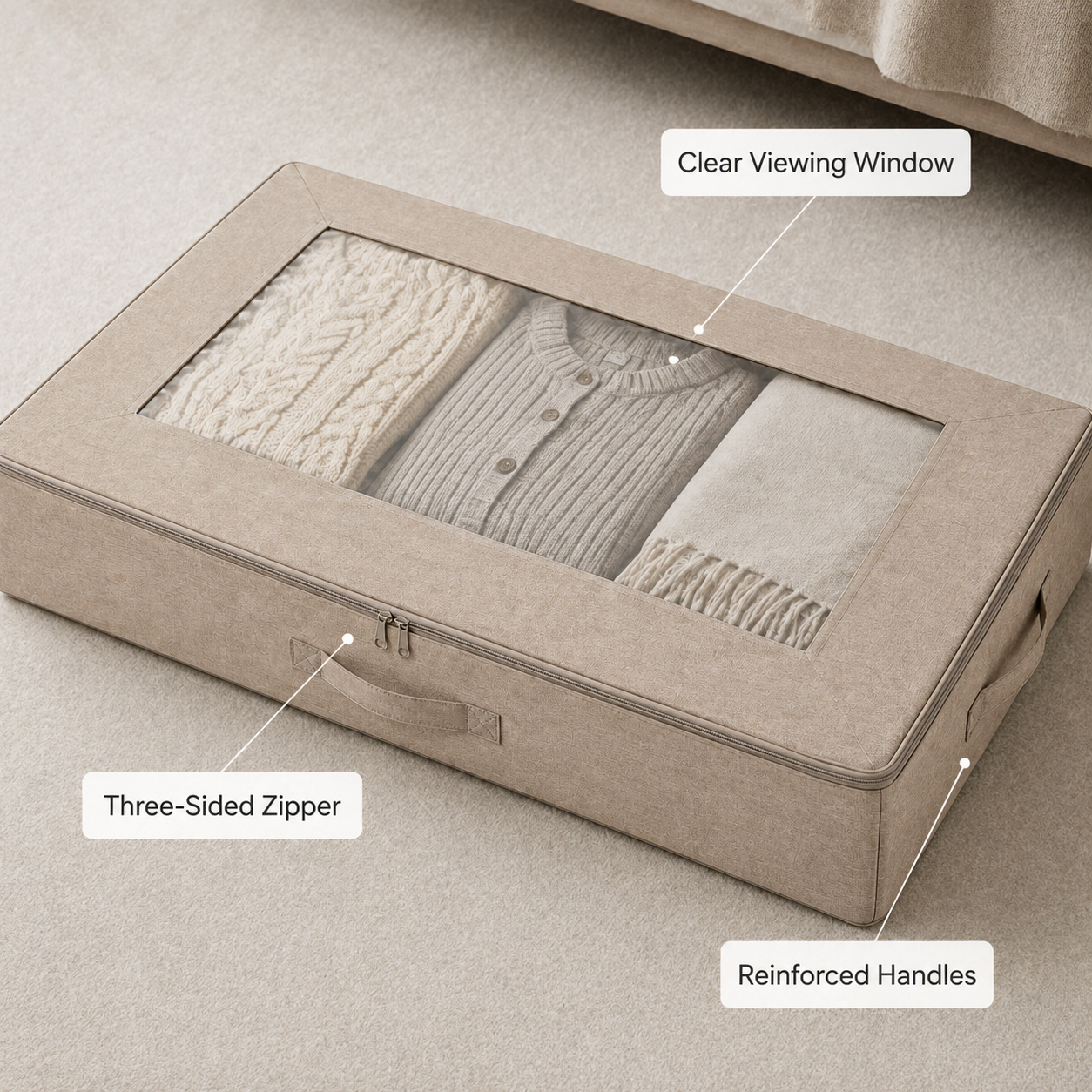 SlideHaven Underbed Fabric Storage Case