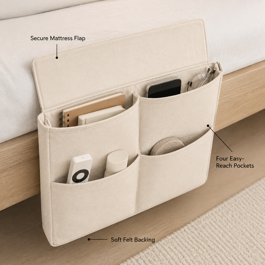 Bedside Nook Hanging Pocket Organizer