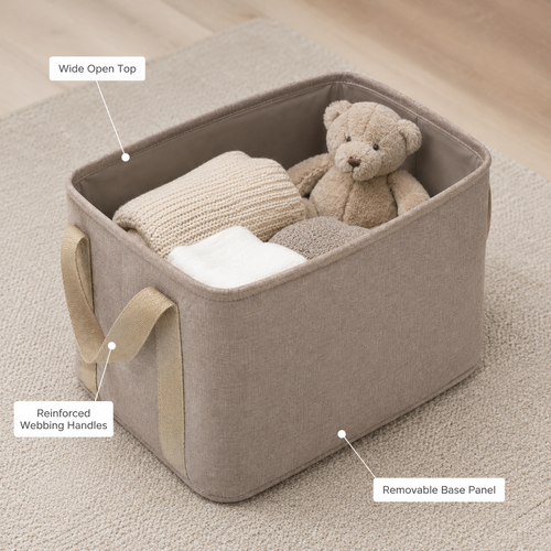 CloudKeep Foldable Blanket Storage Basket