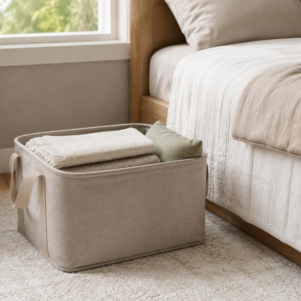 CloudKeep Foldable Blanket Storage Basket