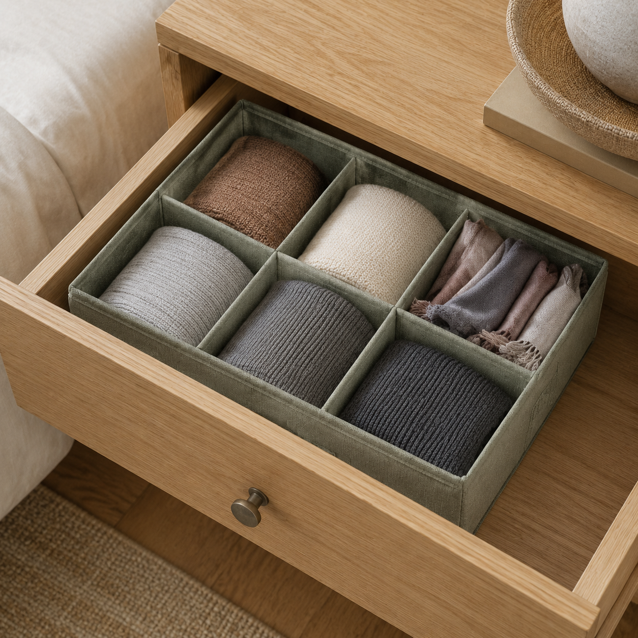 GridEase Adjustable Fabric Drawer Organizer