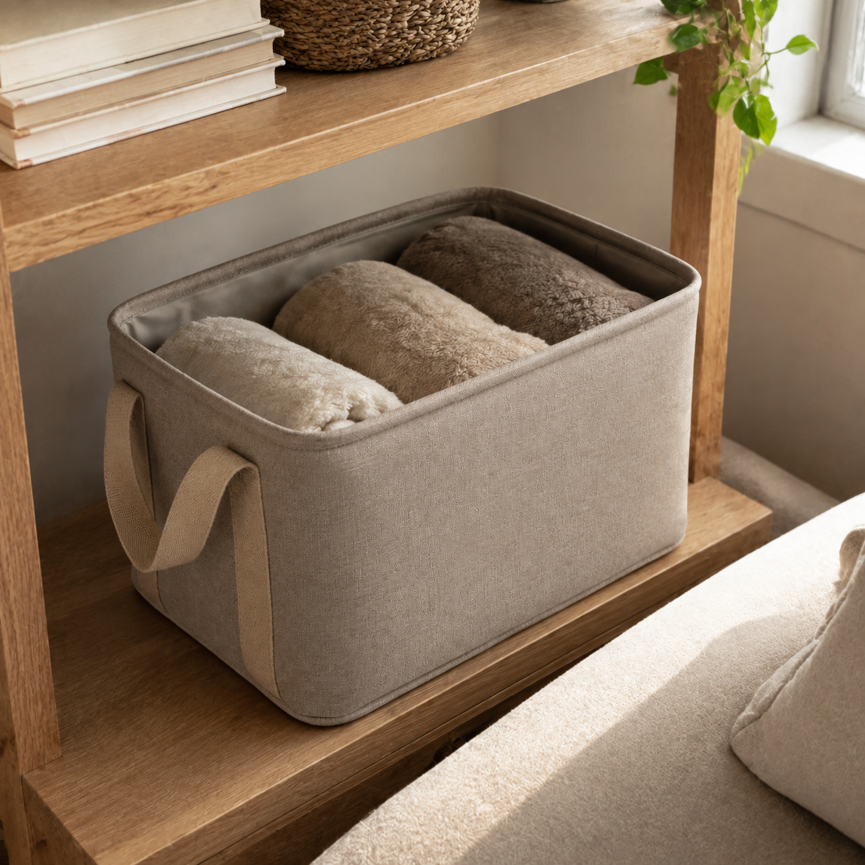 CloudKeep Foldable Blanket Storage Basket